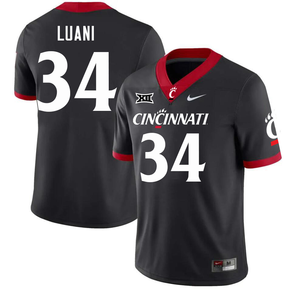 Cincinnati Bearcats #34 Tofa Luani College Football Jerseys Stitched-Black